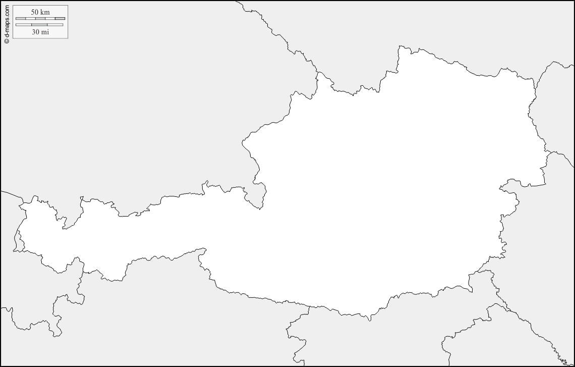 નકશો ઓસ્ટ્રિયા નકશો રૂપરેખા