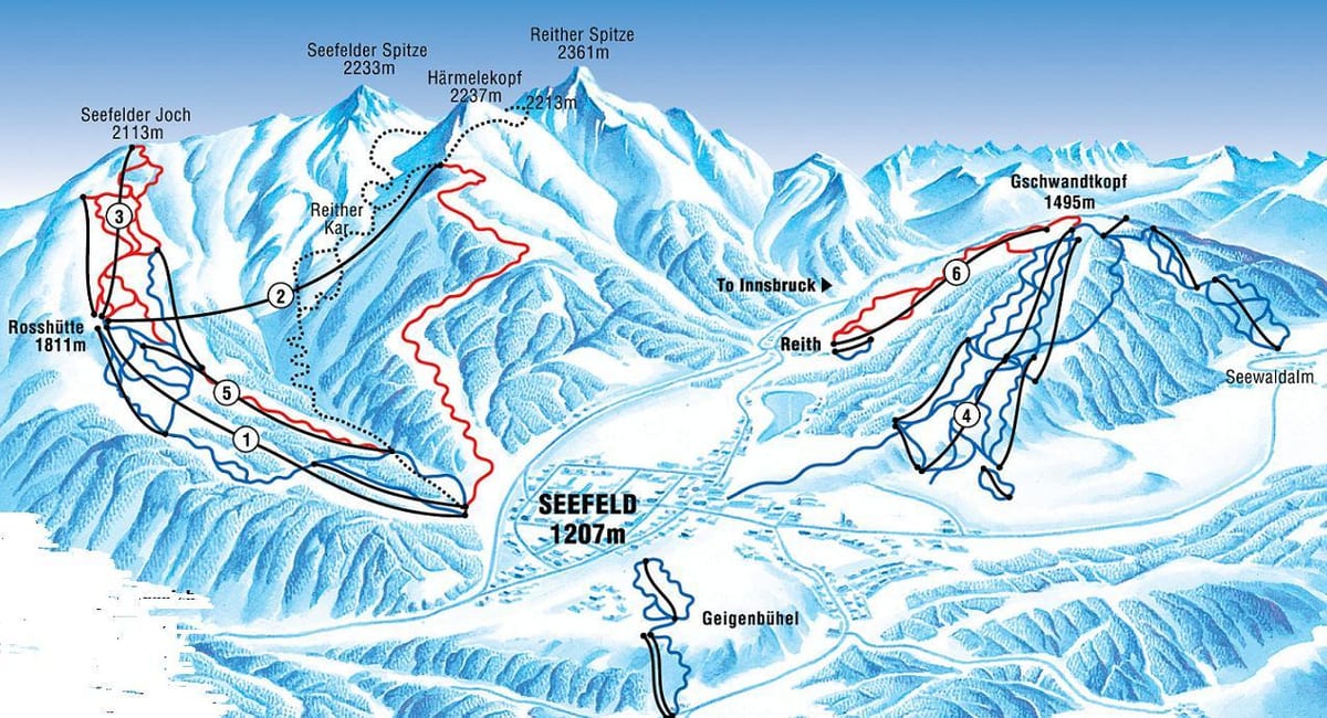 નકશો seefeld ઓસ્ટ્રિયા