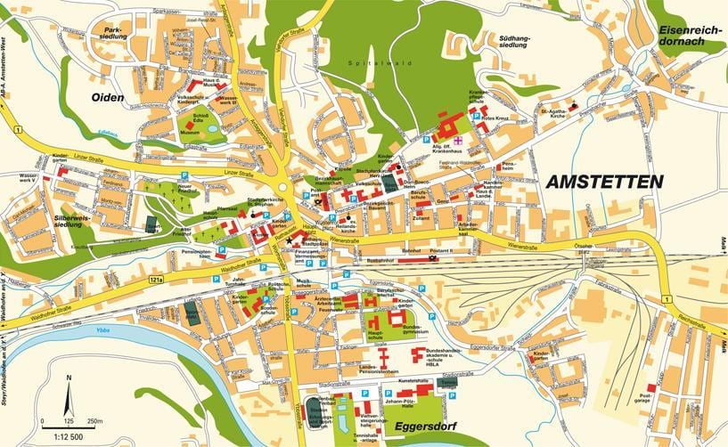 નકશો amstetten ઓસ્ટ્રિયા