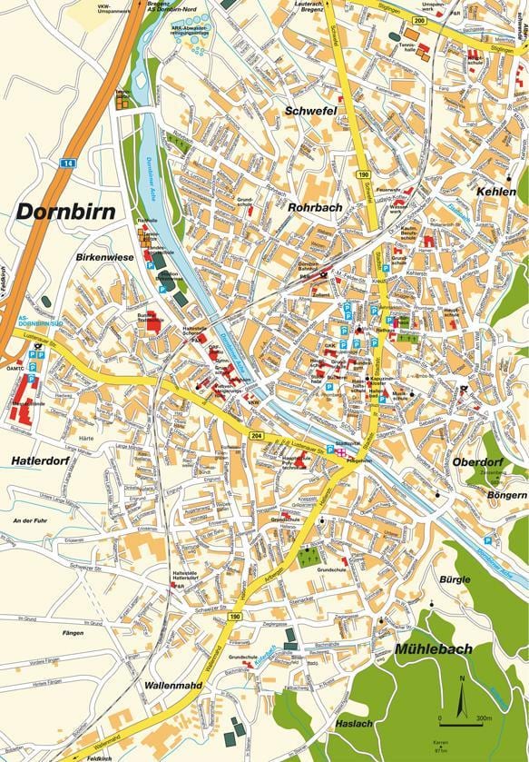 નકશો dornbirn ઓસ્ટ્રિયા