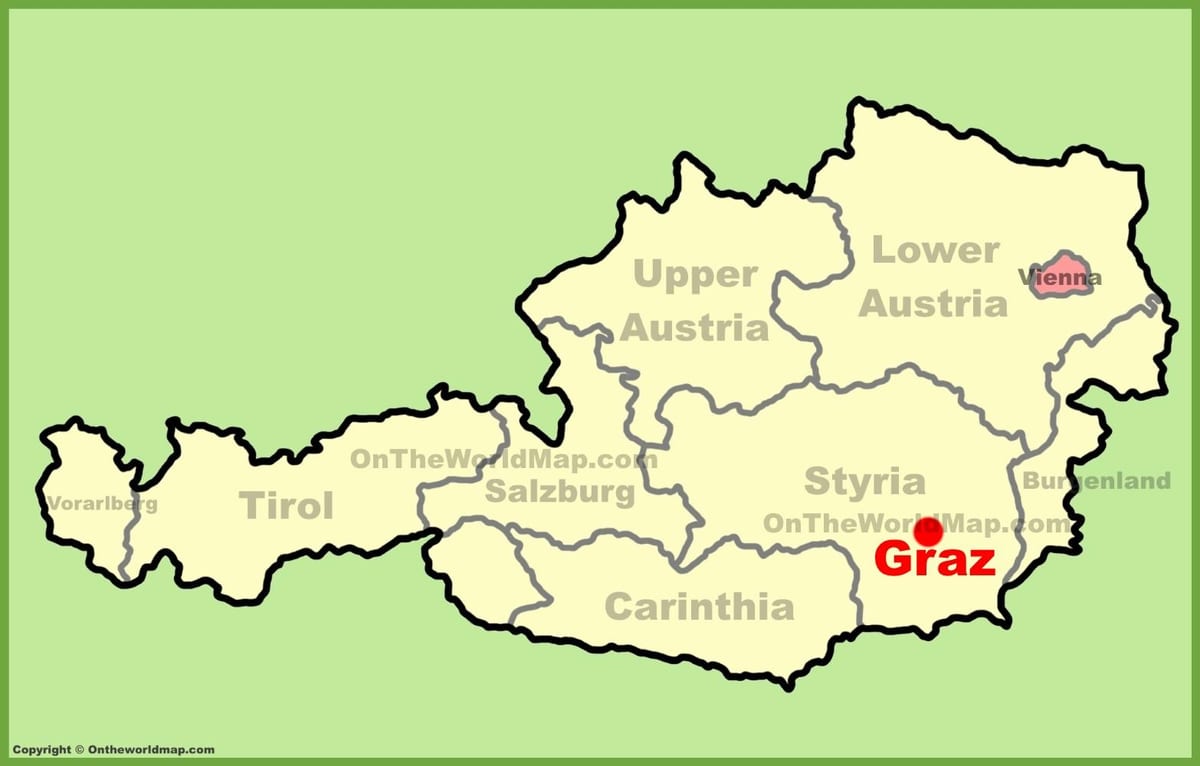 નકશો graz ઓસ્ટ્રિયા