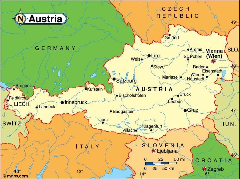 ઓસ્ટ્રિયા innsbruck નકશો