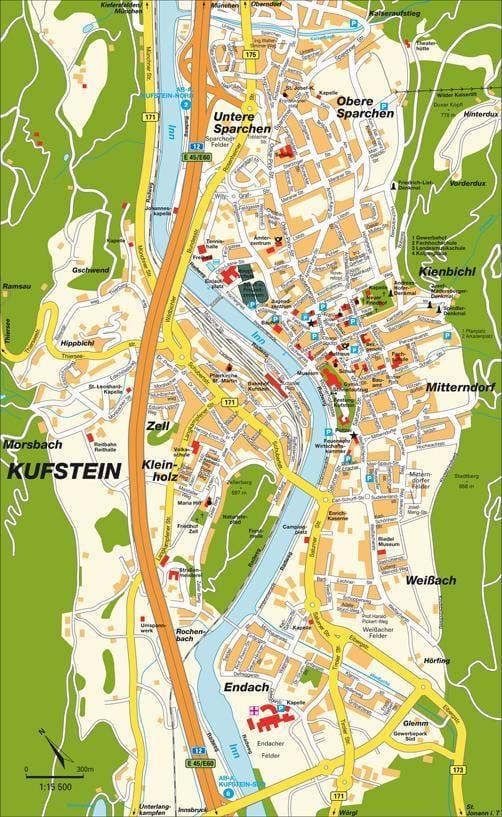 નકશો kufstein ઓસ્ટ્રિયા