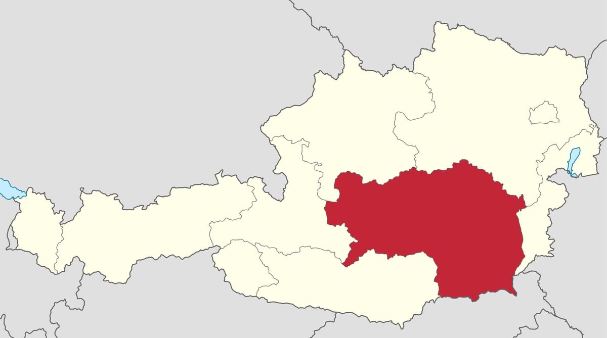 નકશો steiermark ઓસ્ટ્રિયા 