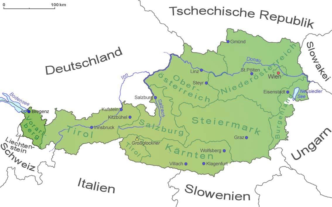 નકશો vorarlberg ઓસ્ટ્રિયા