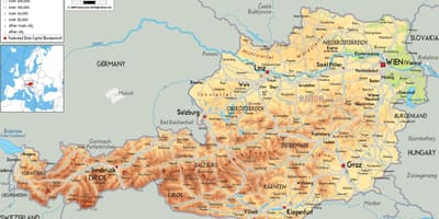 ઓસ્ટ્રિયા પર્વતો નકશો