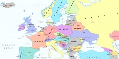 યુરોપ નકશો દર્શાવે છે ઓસ્ટ્રિયા
